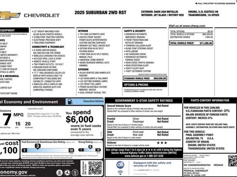 Used 2025 Chevrolet Suburban RST RWD image 32