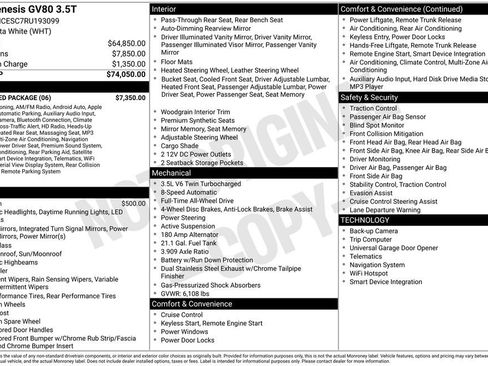 Used 2024 Genesis GV80 3.5T w/ Advanced Package image 40