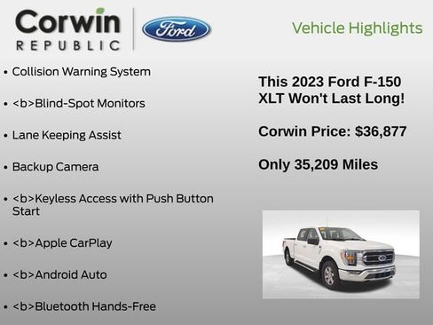 Certified 2023 Ford F150 XLT w/ Equipment Group 302A High image 7