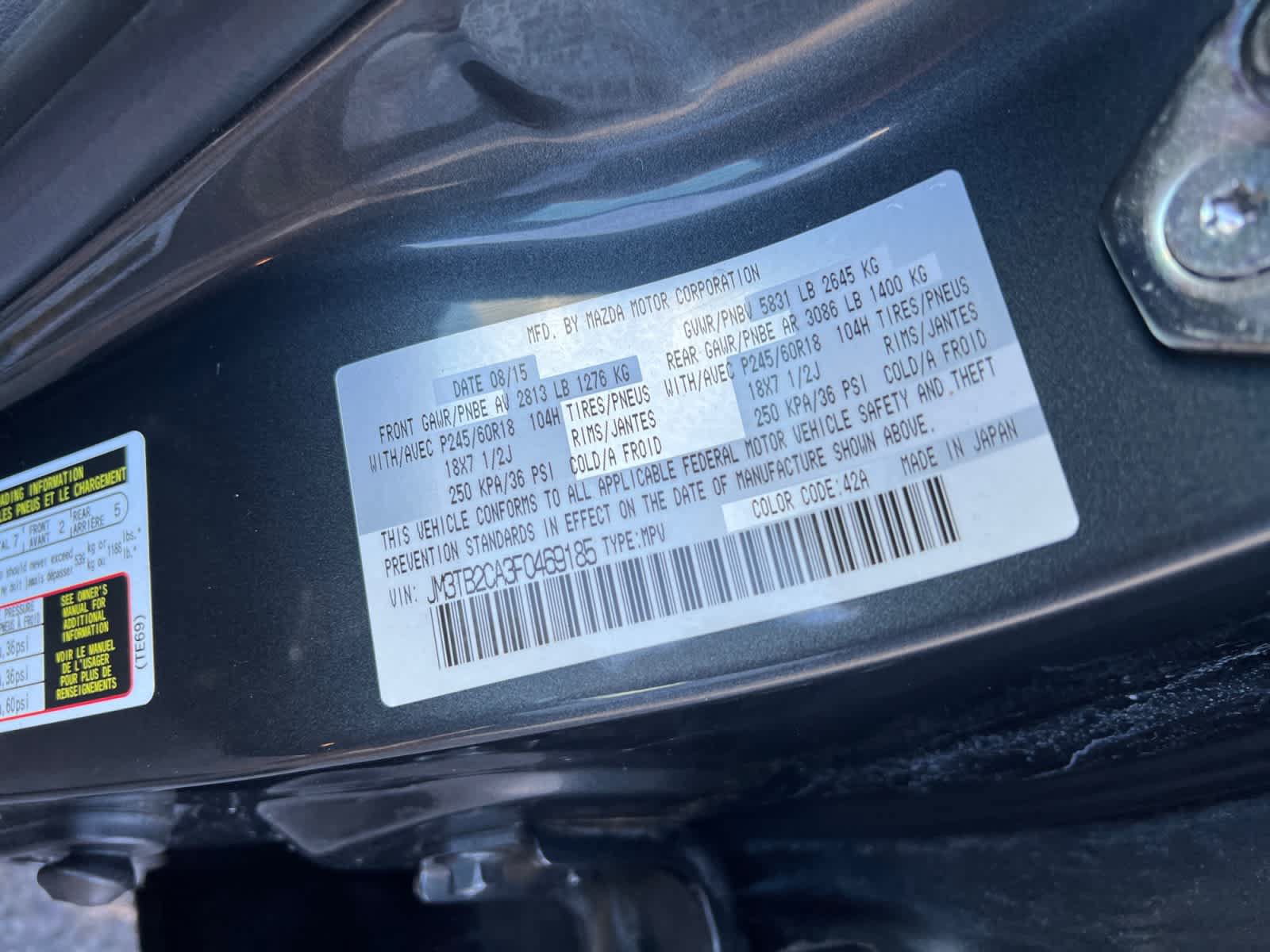 Used 2015 MAZDA CX-9 Touring w/ Touring Technology Package FWD image 18