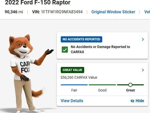 Used 2022 Ford F150 Raptor w/ Equipment Group 801A High AWD/4WD image 4