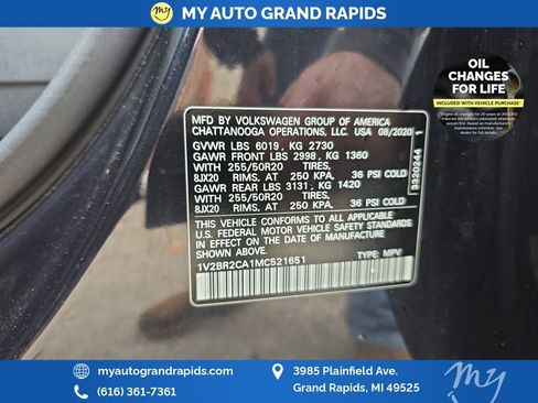 Used 2021 Volkswagen Atlas SEL w/ MDO Package (Bench Seat) AWD/4WD image 35