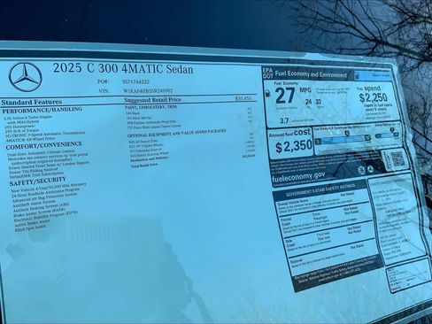New 2025 Mercedes-Benz C 300 C 300 image 19