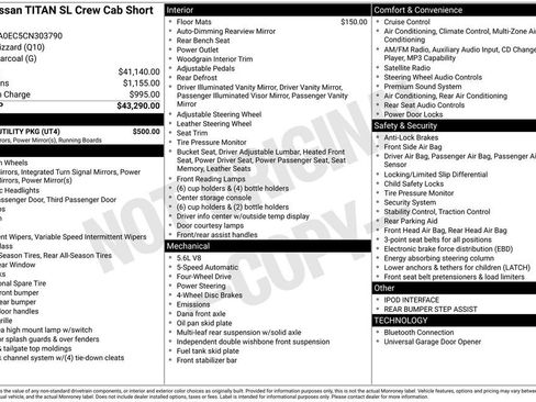 Used 2012 Nissan Titan SL w/ SL Max Utility Pkg AWD/4WD image 7