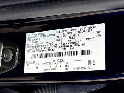 Used 2022 Ford F150 Platinum w/ Equipment Group 701A High image 35