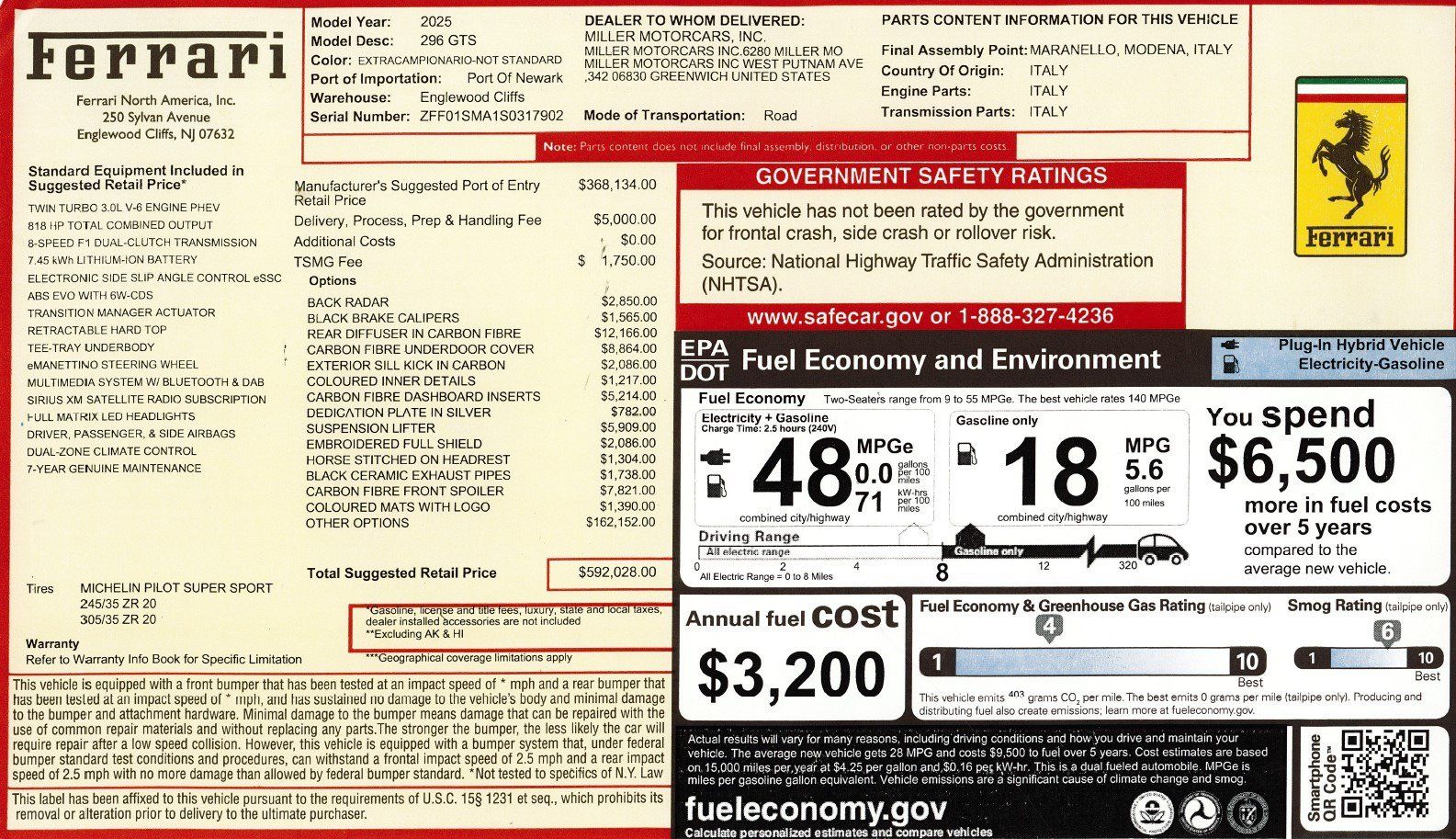 Certified 2025 Ferrari 296 GTS RWD image 2