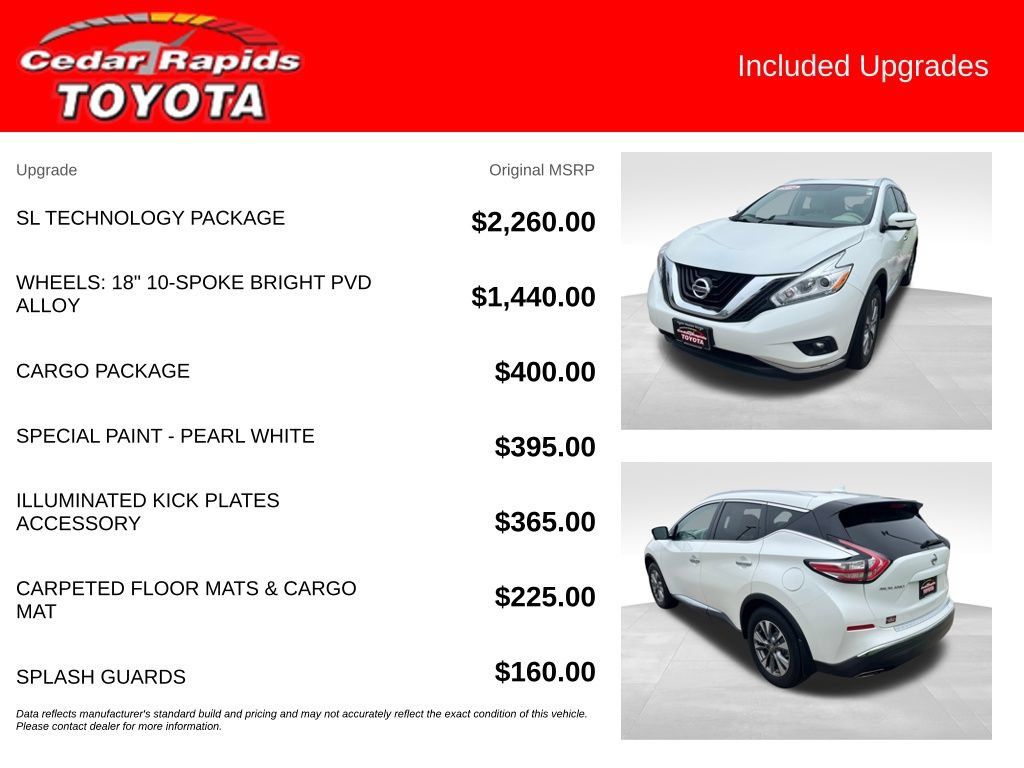 Used 2016 Nissan Murano SL w/ SL Technology Package AWD/4WD image 6