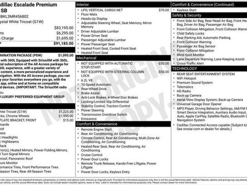 Used 2021 Cadillac Escalade Premium Luxury w/ LPO, Illumination Package RWD image 2