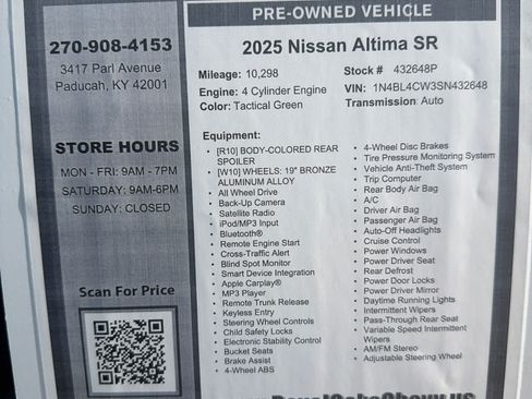 Used 2025 Nissan Altima 2.5 SR AWD/4WD image 28