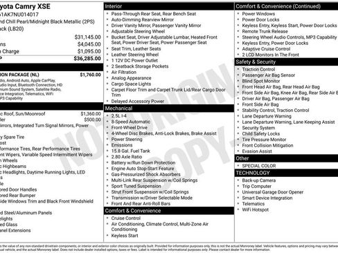 Used 2022 Toyota Camry XSE w/ Navigation Package FWD image 5