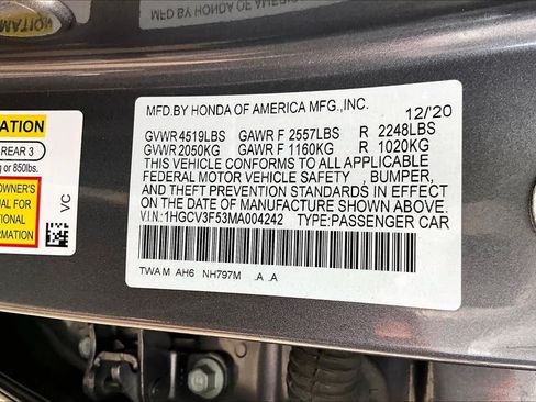 Certified 2021 Honda Accord EX-L image 35
