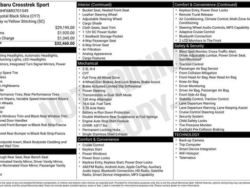 Certified 2024 Subaru Crosstrek 2.5i Sport AWD/4WD image 32