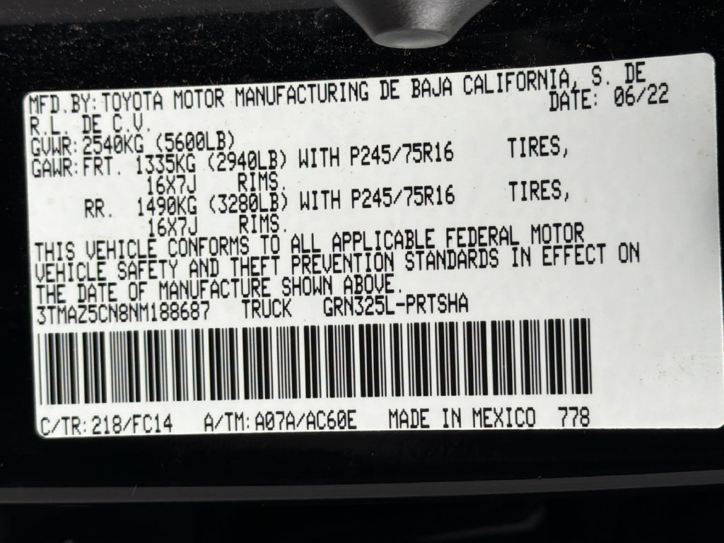 Used 2022 Toyota Tacoma SR5 w/ Technology Package RWD image 35