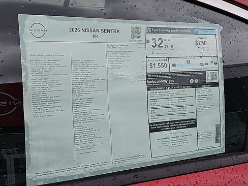 New 2026 Nissan Sentra SR w/ SR All Weather Package FWD image 20