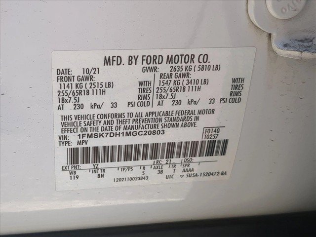 Used 2021 Ford Explorer XLT w/ Class III Trailer Tow Package RWD image 24