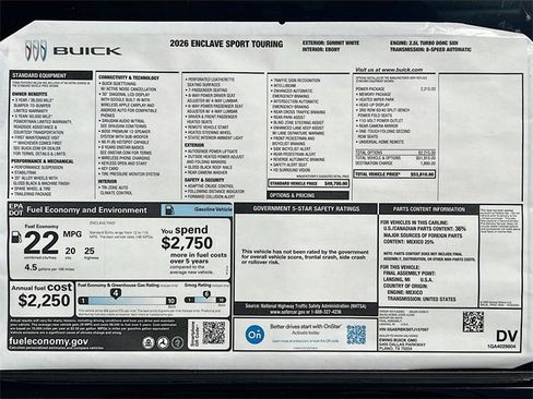 New 2026 Buick Enclave Sport Touring image 21