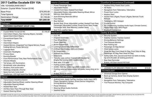 Used 2017 Cadillac Escalade ESV 4WD image 2