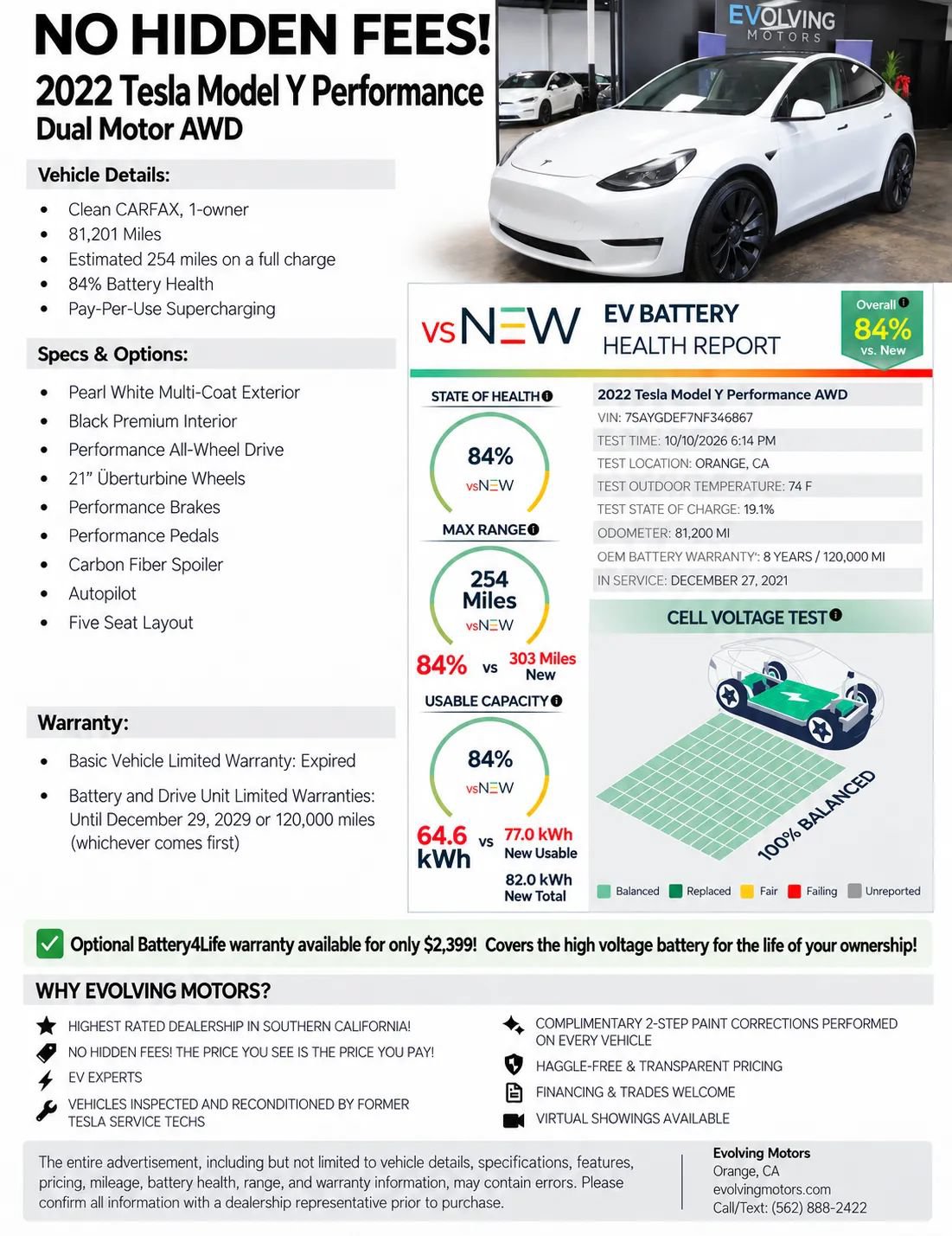 Used 2022 Tesla Model Y Performance AWD/4WD image 2
