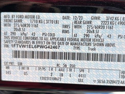 Certified 2023 Ford F150 Lightning XLT w/ Equipment Group 312A High image 29