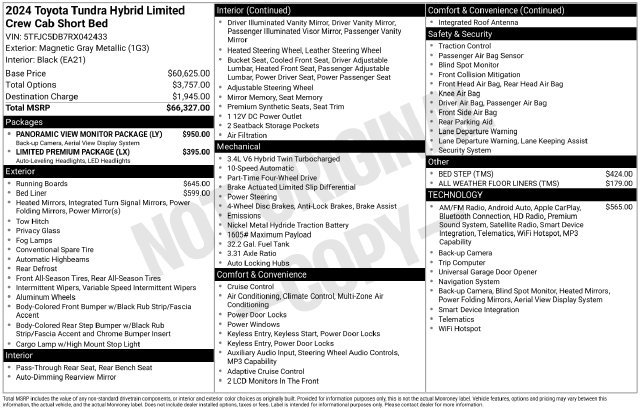 Certified 2024 Toyota Tundra Limited AWD/4WD image 42
