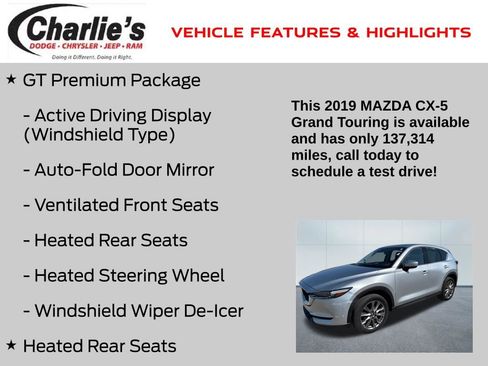 Used 2019 MAZDA CX-5 Grand Touring w/ GT Premium Package image 4