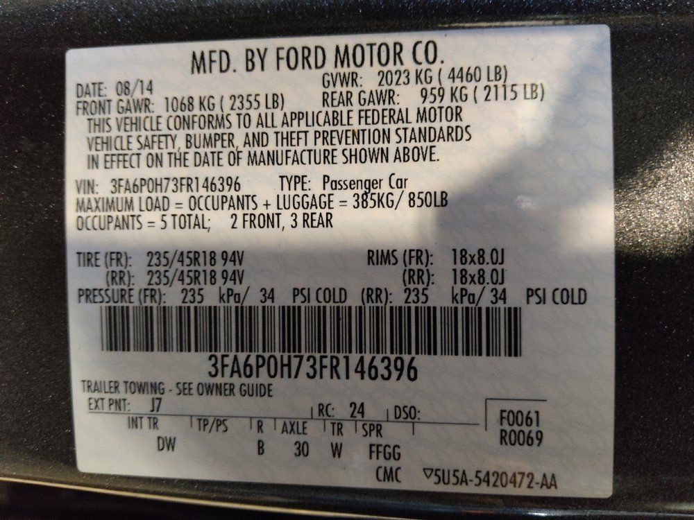 Used 2015 Ford Fusion SE w/ Equipment Group 201A FWD image 33