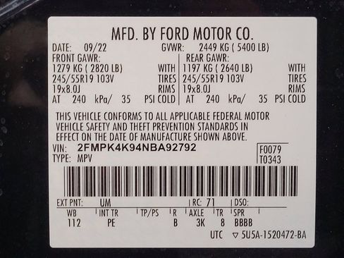 Used 2022 Ford Edge Titanium w/ Equipment Group 301A AWD/4WD image 33