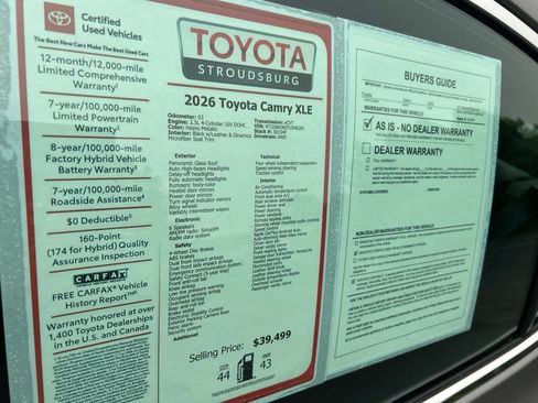 Certified 2026 Toyota Camry XLE AWD/4WD image 30