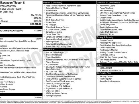 Used 2018 Volkswagen Tiguan S w/ Front Fog Lights Package image 5