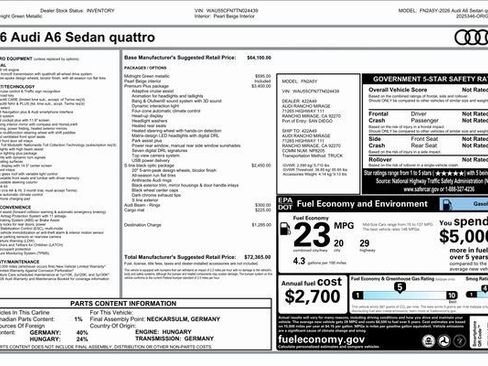 New 2026 Audi A6 Premium Plus image 31