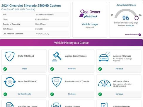 Used 2024 Chevrolet Silverado 2500 Custom w/ Custom Value Package image 3