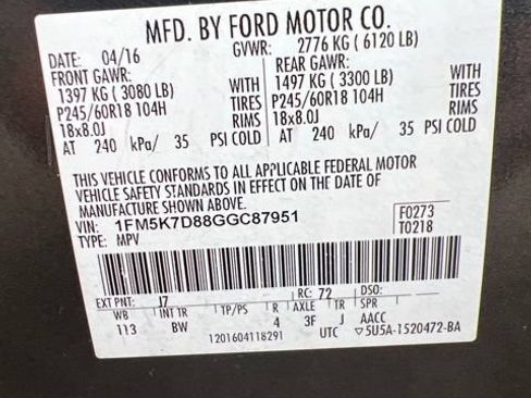 Used 2016 Ford Explorer XLT w/ Equipment Group 202A FWD image 36