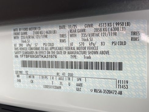 New 2026 Ford Transit 350 148 High Roof AWD w/ Load Area Protection Package image 46