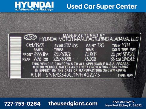 Certified 2022 Hyundai Santa Fe SEL w/ Convenience + Premium Package FWD image 42