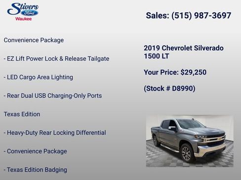 Used 2019 Chevrolet Silverado 1500 LT w/ Texas Edition AWD/4WD image 14