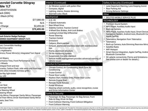 Used 2026 Chevrolet Corvette Stingray Convertible w/ 1LT RWD image 6