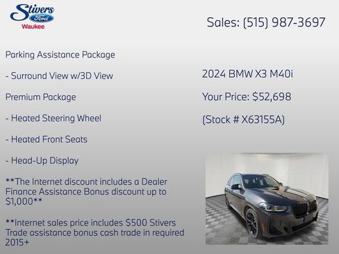 Used 2024 BMW X3 M40i w/ Premium Package image 14