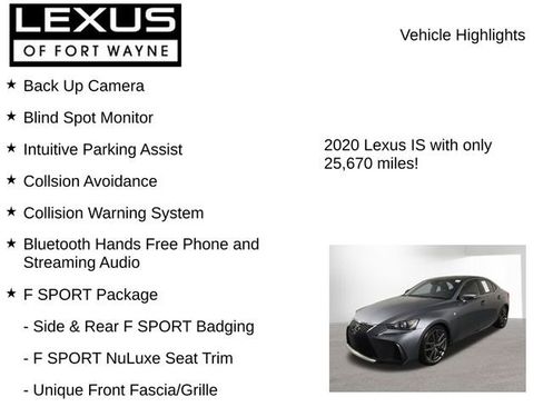 Certified 2020 Lexus IS 300 F Sport image 7