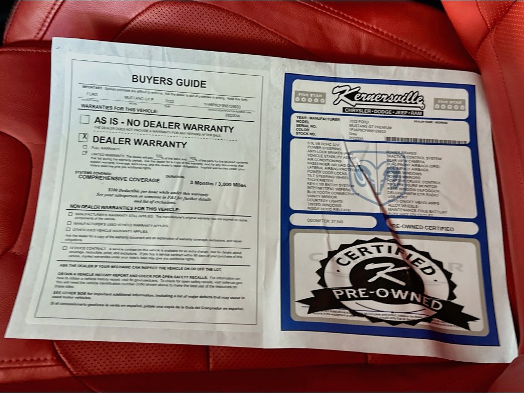 Used 2022 Ford Mustang GT Premium w/ GT Performance Package RWD image 36
