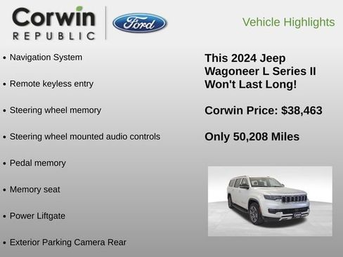 Used 2024 Jeep Wagoneer L Series II w/ Flexible Seating Group image 6