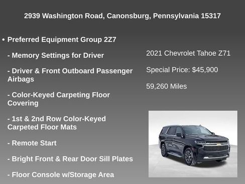 Used 2021 Chevrolet Tahoe Z71 w/ Z71 Off-Road Package image 9