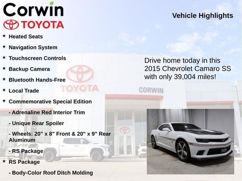 Used 2015 Chevrolet Camaro SS w/ Commemorative Special Edition image 7