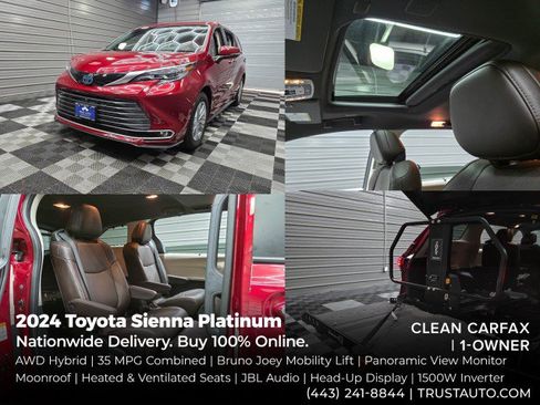 Used 2024 Toyota Sienna Platinum AWD/4WD image 1