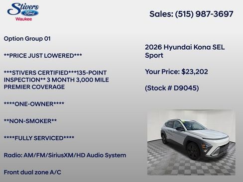 Used 2026 Hyundai Kona SEL Sport FWD image 8