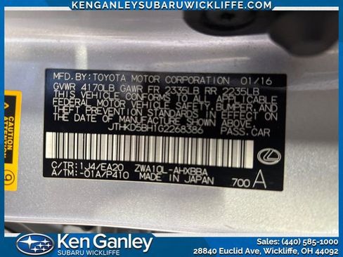 Used 2016 Lexus CT 200h w/ Navigation Package FWD image 28