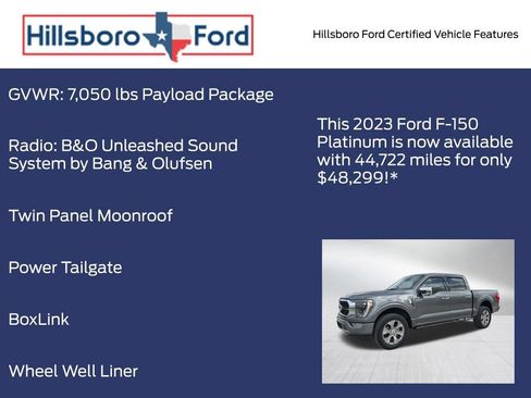Certified 2023 Ford F150 Platinum w/ Equipment Group 701A High AWD/4WD image 13