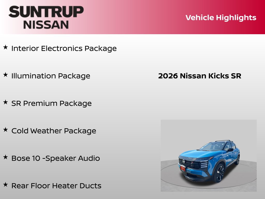 Certified 2026 Nissan Kicks SR w/ SR Premium Package FWD image 8