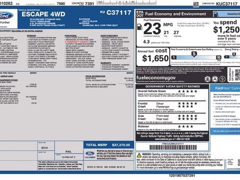 Used 2019 Ford Escape Titanium AWD/4WD image 2