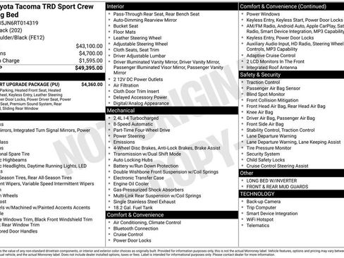 Used 2024 Toyota Tacoma TRD Sport w/ TRD Sport Upgrade Package AWD/4WD image 36