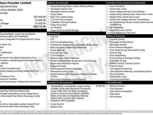 Certified 2025 Subaru Forester Limited AWD/4WD image 56